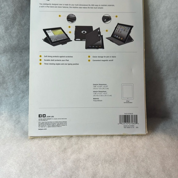 Targus Cream and Black Tablet Case with Minimalist Design - Picture 4 of 4